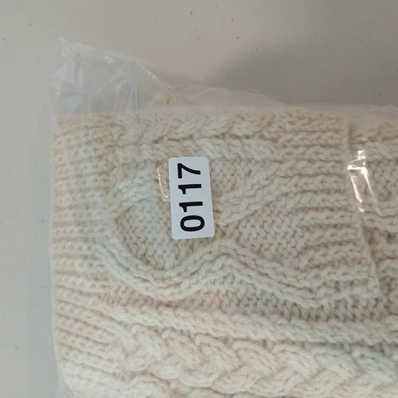 Handknit Cardigan Mens Large Cream Wool Button Up Cable Cottagecore Grandpa Core